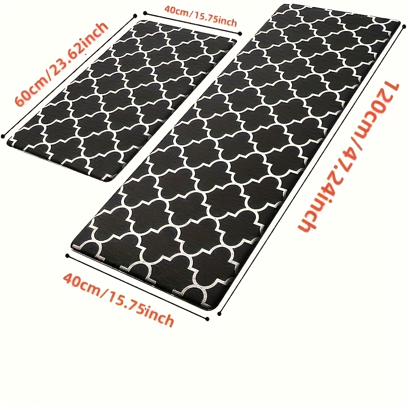 Thickened Cushioned Kitchen Mat, Anti-fatigue Kitchen Rug, Waterproof  Non-skid Kitchen Mats And Rugs Heavy Duty Pvc Ergonomic Comfort Standing Mat  For Kitchen, Floor Home, Sink, Black - Temu