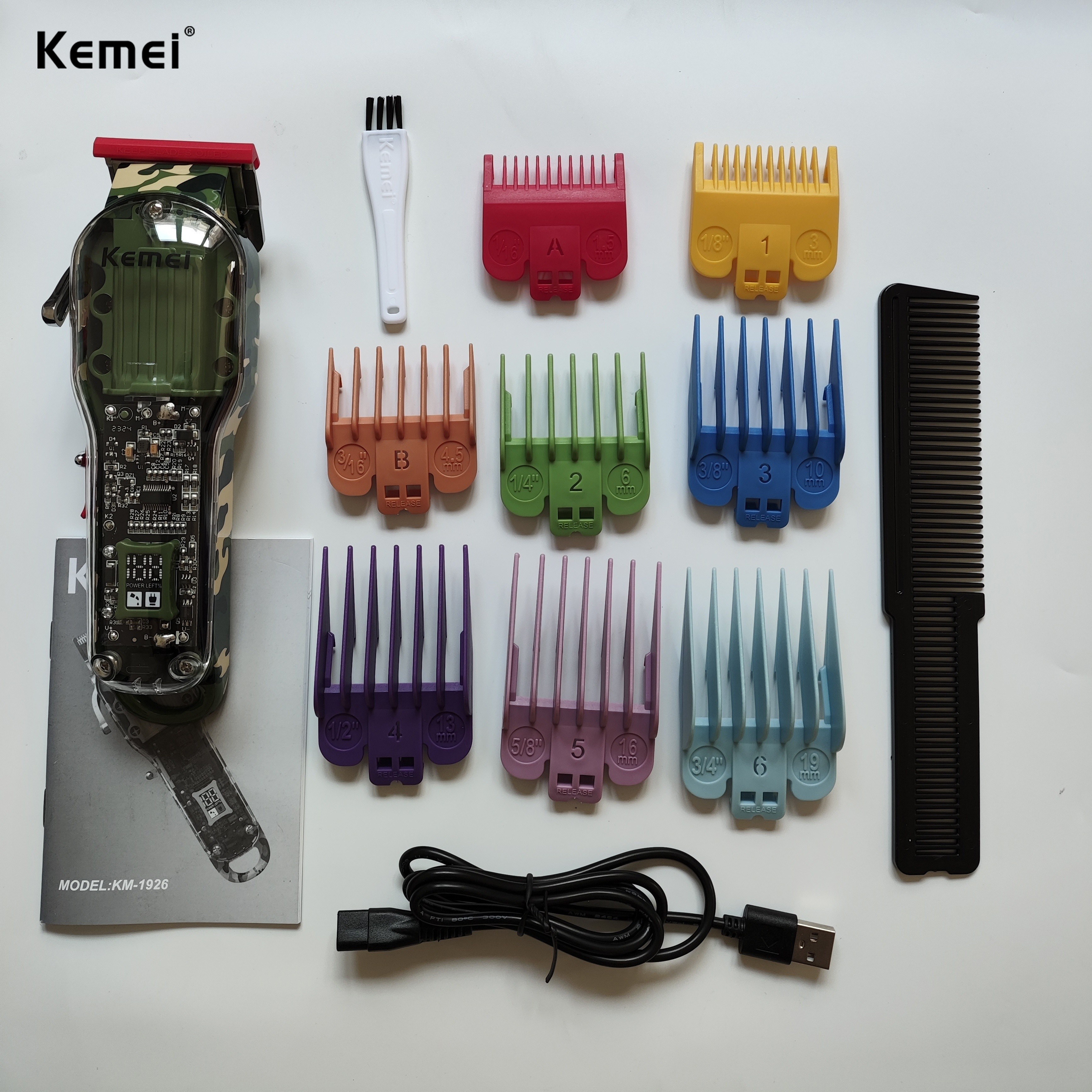 Transparent Electric Hair Clipper With Lcd Digital Display - Temu