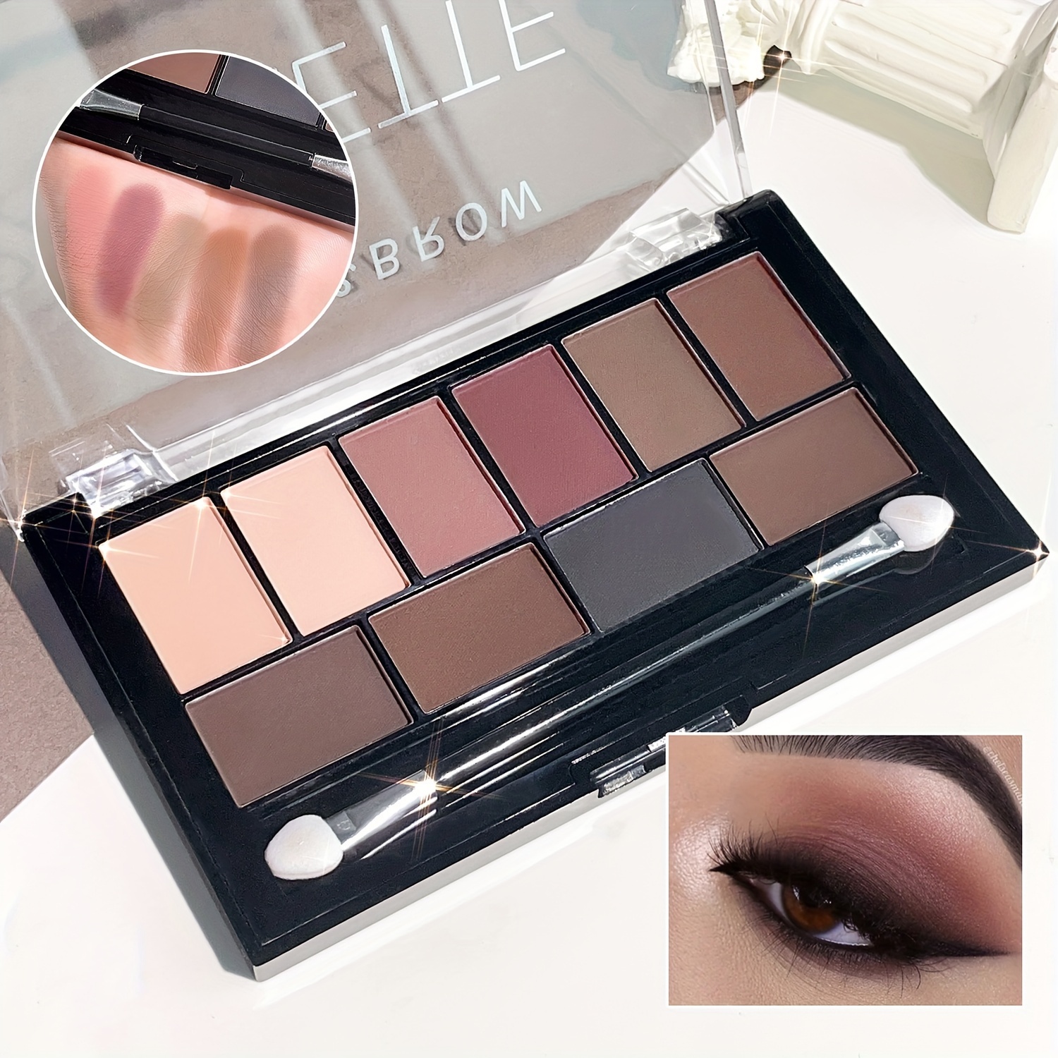 New NakedS 12-Color Eye Shadow Palette Color A matte and Blush Brush