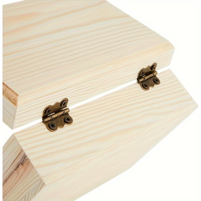 1pc 未完成木箱 蓋付き小さな木製ギフトボックス 塗装可能な小さな木箱