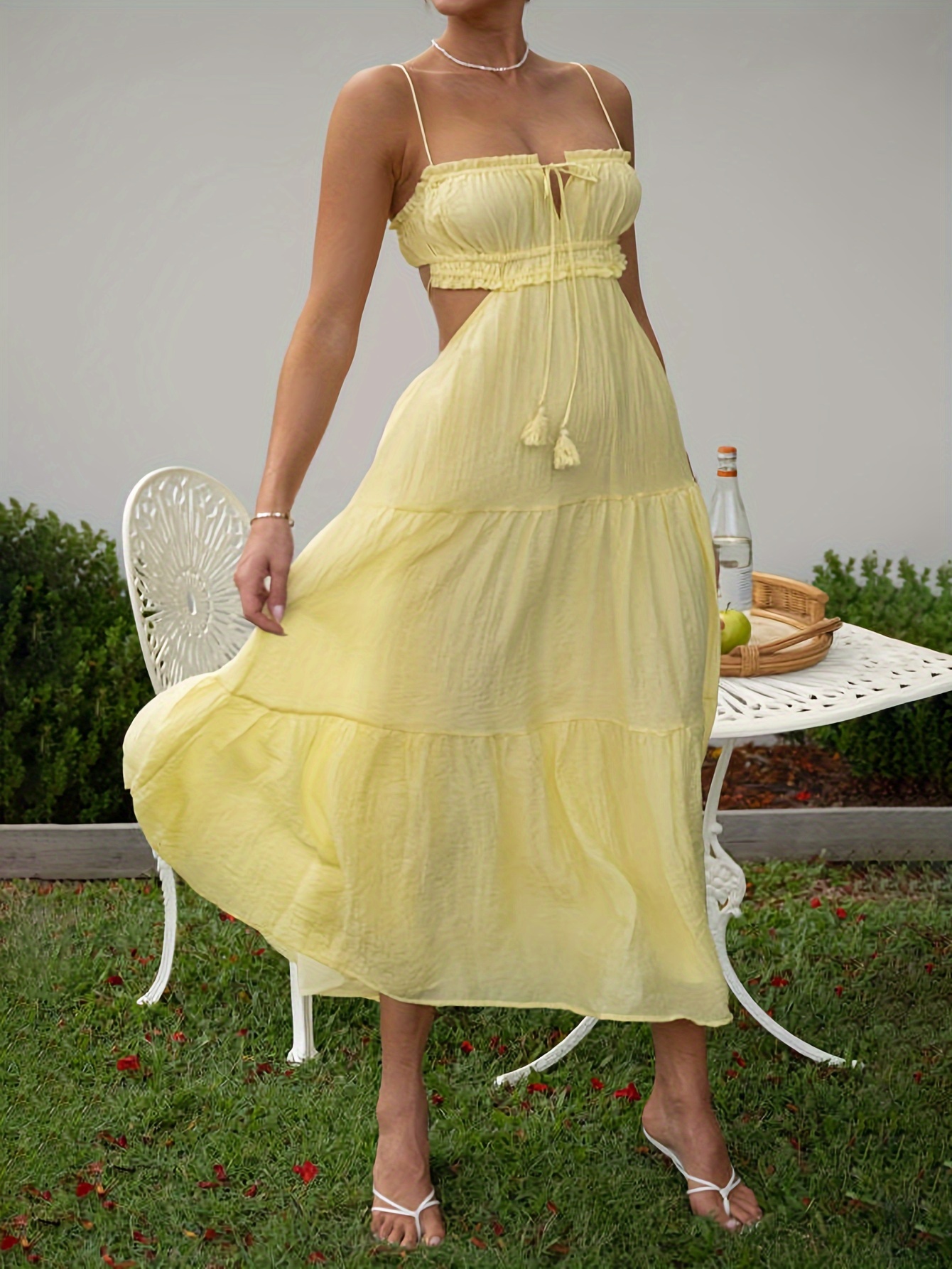 Yellow Spaghetti Strap Dress