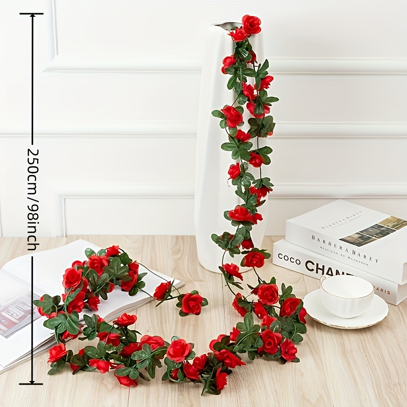 Cheer.US Fake Rose Vine Flowers Plants Artificial Flower Hanging