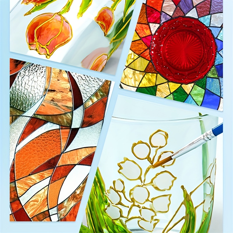 20ml Stain Glass Paint Permanent Acrylic Enamel Painting Create Translucent  Arts on Transparent Wine Glasses Enamel