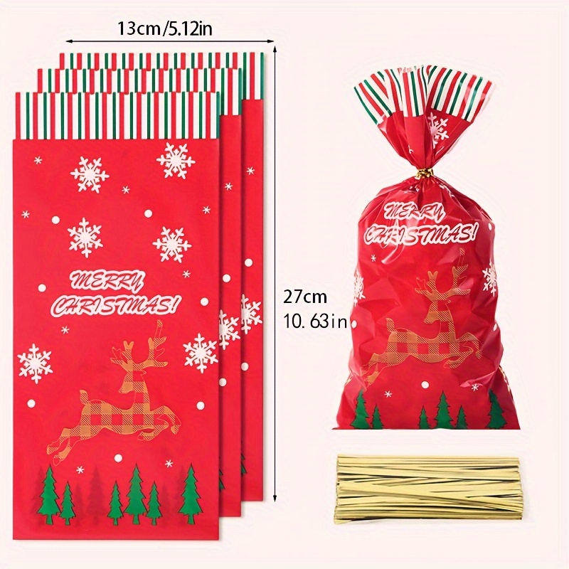  Tesion 48 bolsas de papel para golosinas, bolsas de dulces, bolsas  de galletas para Navidad, boda, fiesta, cumpleaños, compromiso, vacaciones  : Salud y Hogar