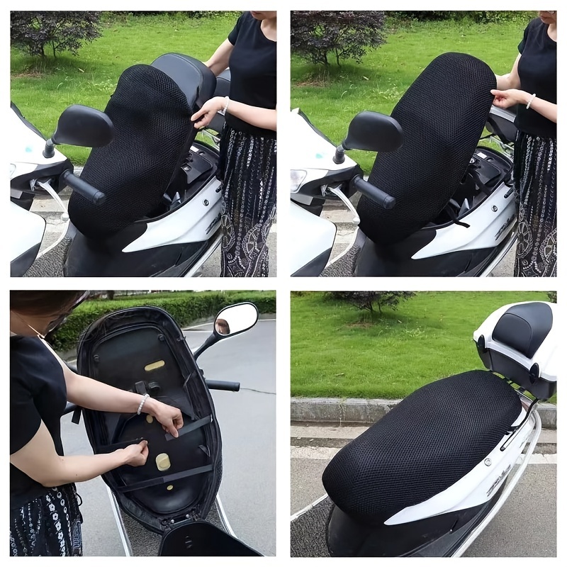 バイク シートカバー クッション 3Dメッシュ素材 スクーター オートバイ 通気性 速乾性 クッション性 痛み軽減 蒸れ防止 汎用