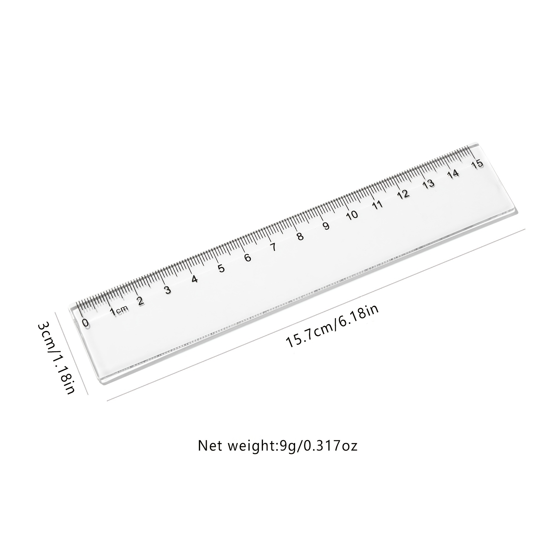 Straight Ruler Transparent Plastic Ruler Drawing Tool Desk - Temu