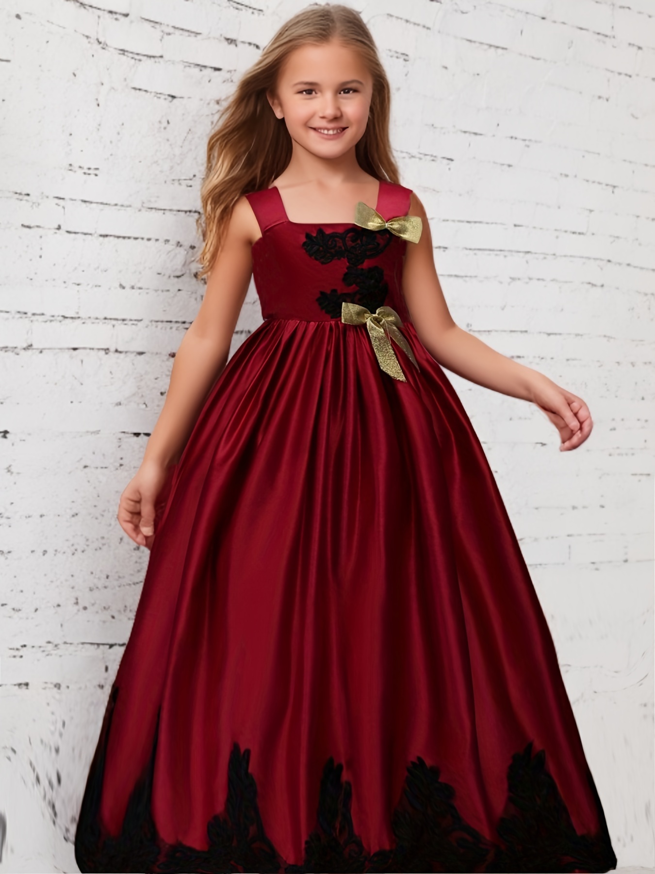 Novo vestido de princesa para meninas doces para festa de casamento formal  tocando piano à noite, vestido maxi vestido de baile com laço - Temu  Portugal