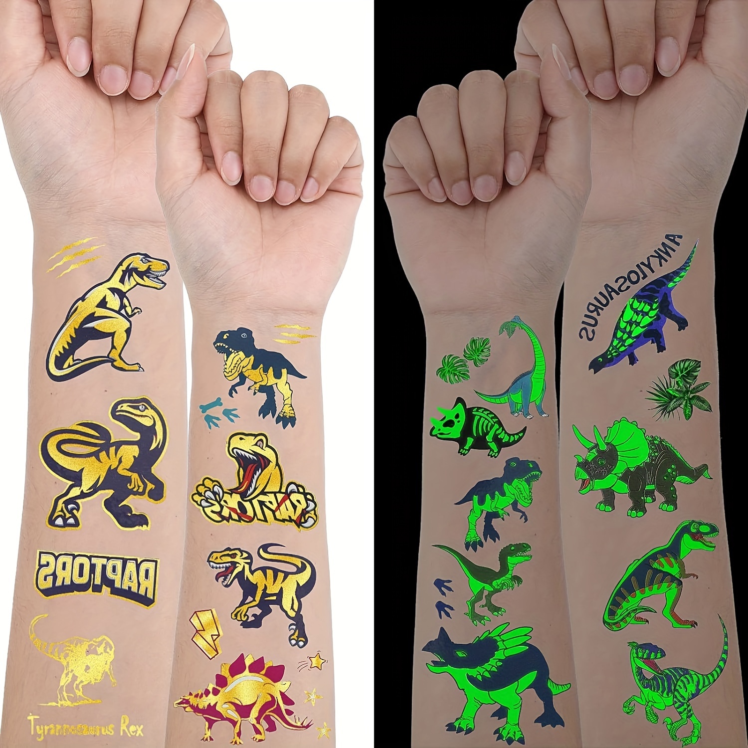 Tatuaggi Temporanei per Bambini,100+ StylesTatuaggio Set de Temi  Dinosauro,Misti Tatuaggi Temporanei Bambini Tatuaggio Festa Gadget  Compleanno Bambini Fluo Accessori Party : : Giochi e giocattoli