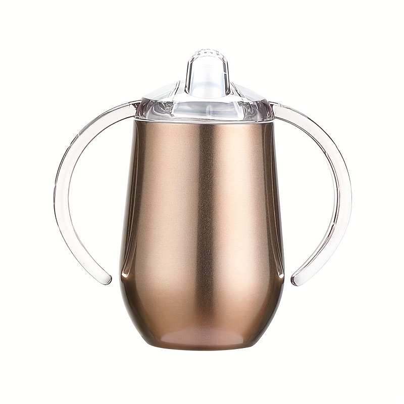 Stainless Steel Sippy Cup With Double Handles Egg Shaped - Temu