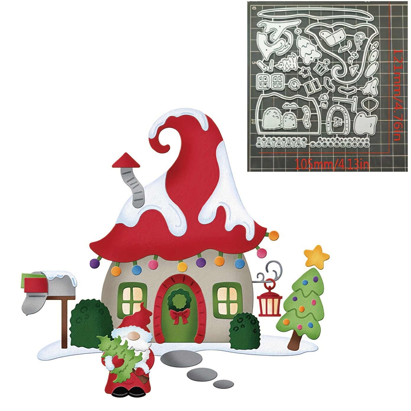 Haunted Gingerbread House Candy Metal Cutting Dies Card Stencil
