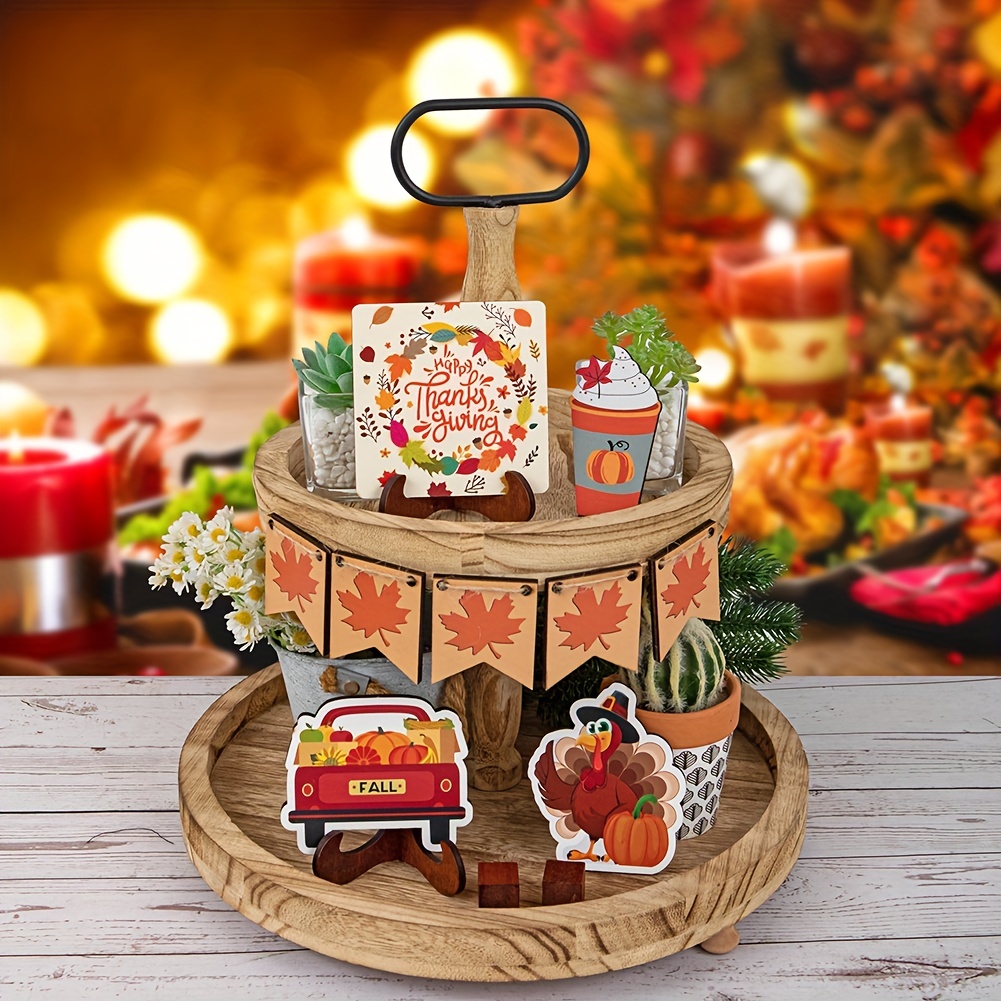 Christmas Tree Wreath Elements Decorative Tray,2023 New Autumn And Winter  Gloves Coffee Cup Snowflake Decor, Bedroom Living Room Study Furniture  Decoration, Coffee Shop Restaurant Bar Decoration, Thanksgiving Christmas  Festival Party Gift 