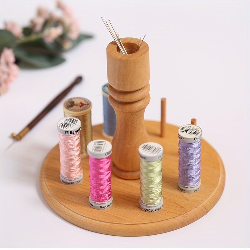 60-spool Wooden Thread Holder, Foldable Sewing Embroidery Thread