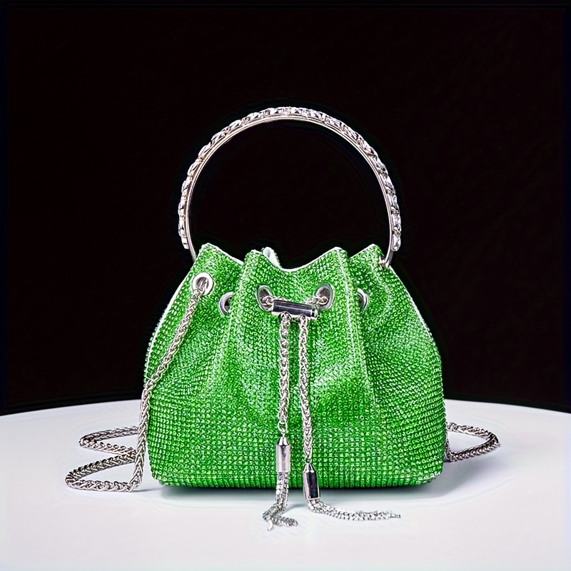 Rhinestone Decor Bucket Bag Mini Glamorous