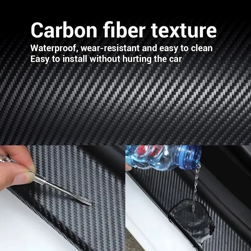 1pc Carbon Fiber Car Sticker Pasting Protective Strip Car Sill Rearview  Mirror Anti Scratch Tape Waterproof Protective Film High-quality   Affordable Temu Austria