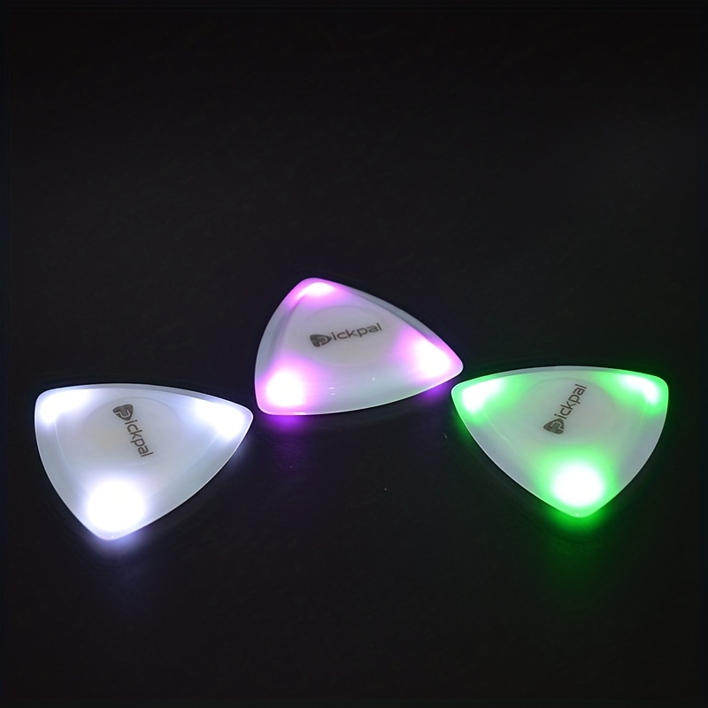   LED 発光ギターピック - 3 色のライトオプション付き木製エレキギターピック (ホワイト/グリーン) 2