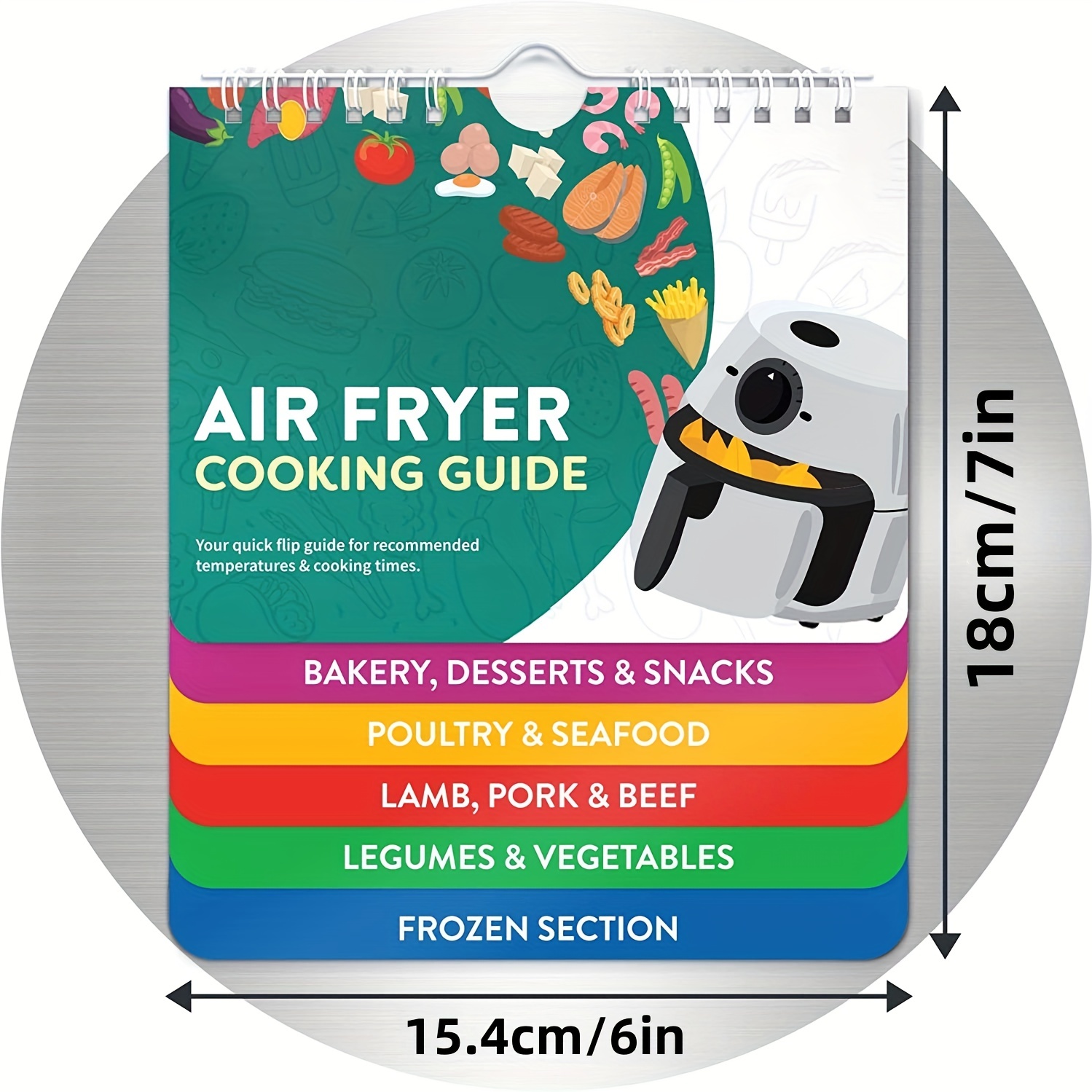 Lotteli Kitchen Air Fryer Magnetic Cheat Sheet Set, Air Fryer Accessories Cook Times, Airfryer Accessory Magnet Sheet Quick Reference Guide for