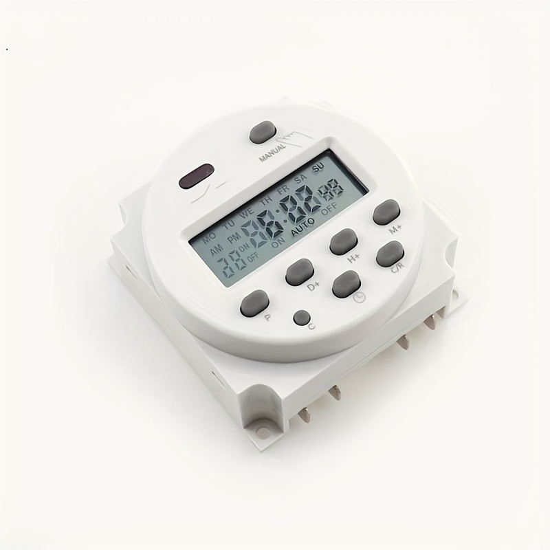 Interruptor de temporizador digital de 30 A, control electrónico  programable, 7 días, temporizador digital programable de alta resistencia  (CA 220 V)
