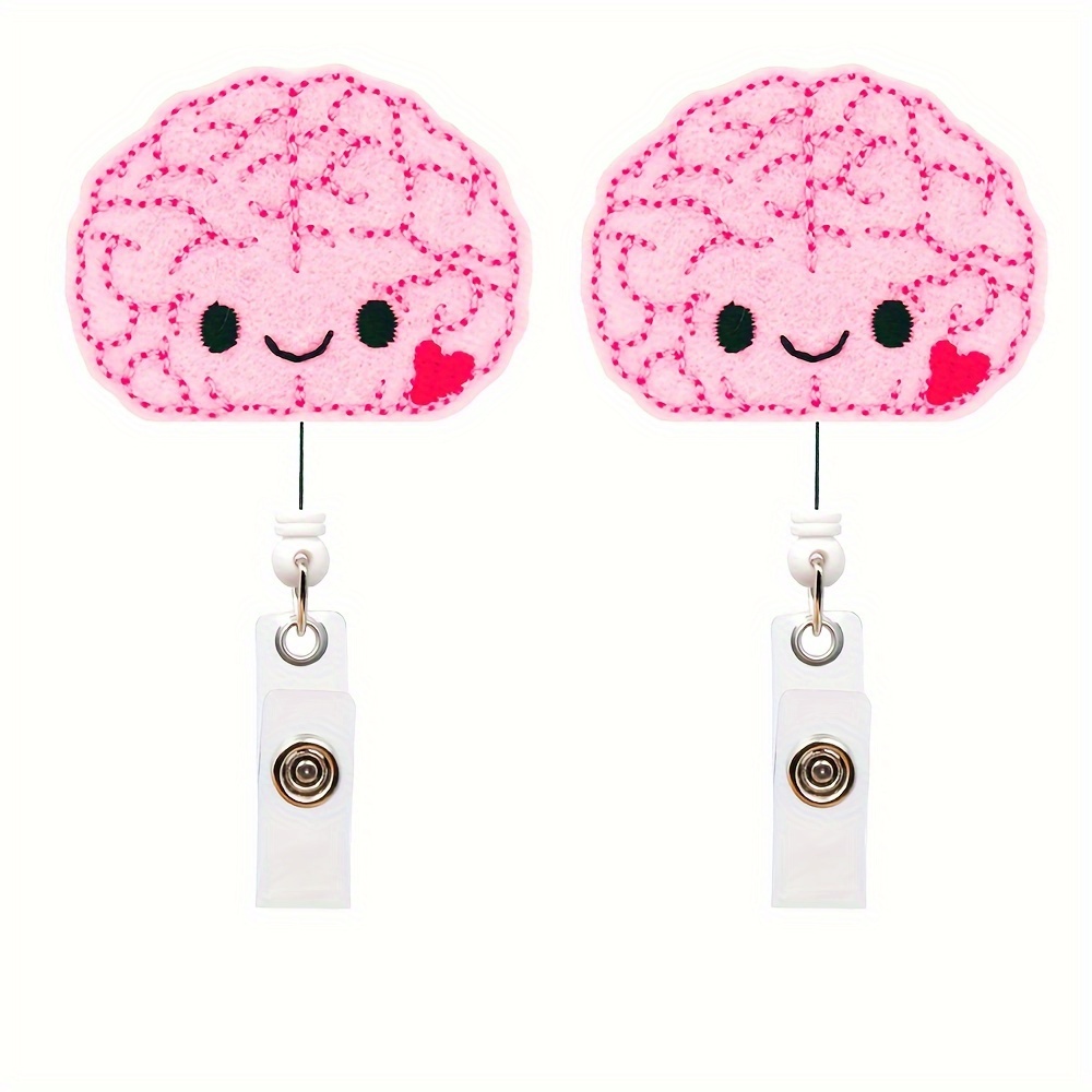 Brain Pattern Badge Reel Retractable Id Tag Alligator Clip - Temu