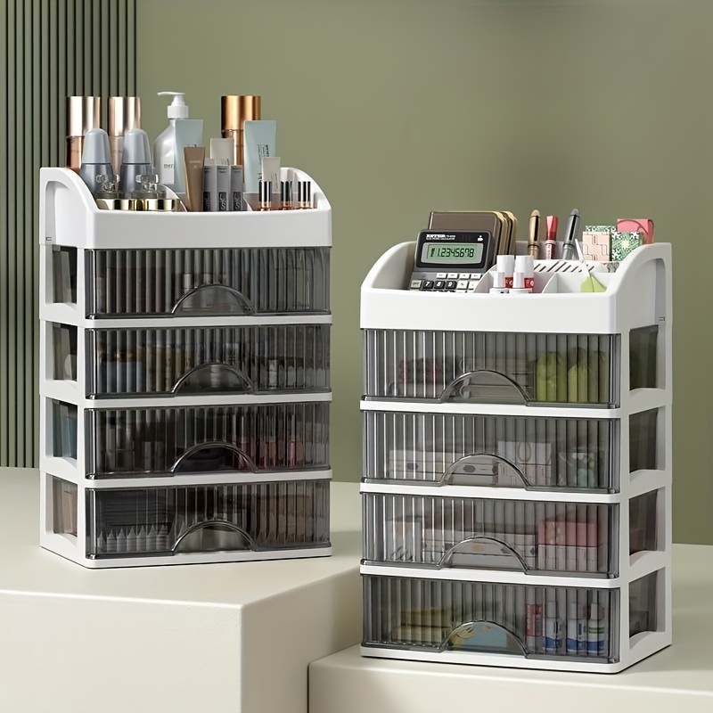 Makeup Organizer With Drawers Countertop Cosmetic Storage - Temu
