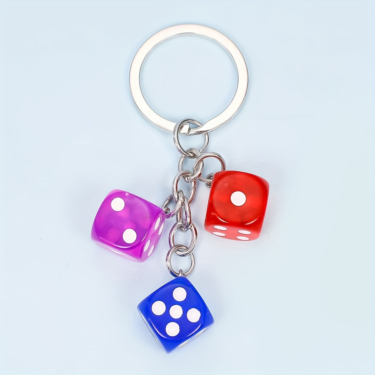 Transparent dice key ring