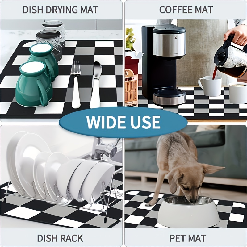 Dish Drying Pad, Washstand Kitchen Universal Drain Mat, Quick-drying Coffee  Dish Cup Drying Pad, Toilet Anti-water Absorption Mat, Kitchen Accessories,  Bathroom Accessories - Temu