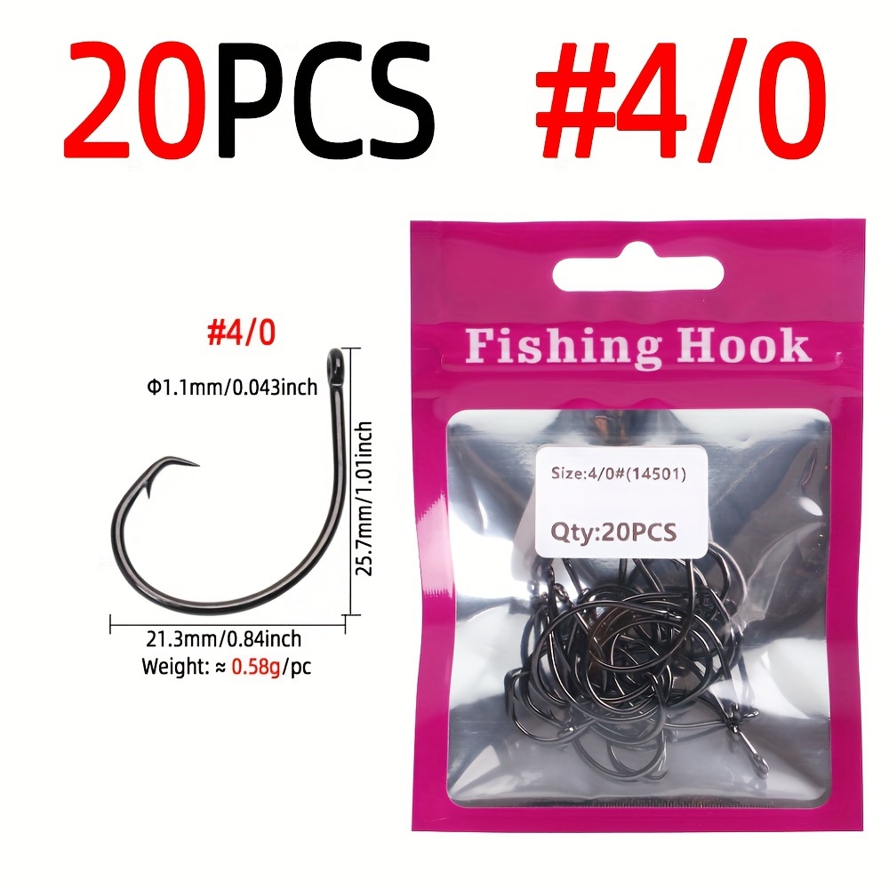 20 pcs Professional Outdoor with Convenient Off Hook Octopus Accessories  Circle High Gear Fisherman Bait High-Carbon Barbs Hooks Saltwater Bass Tool