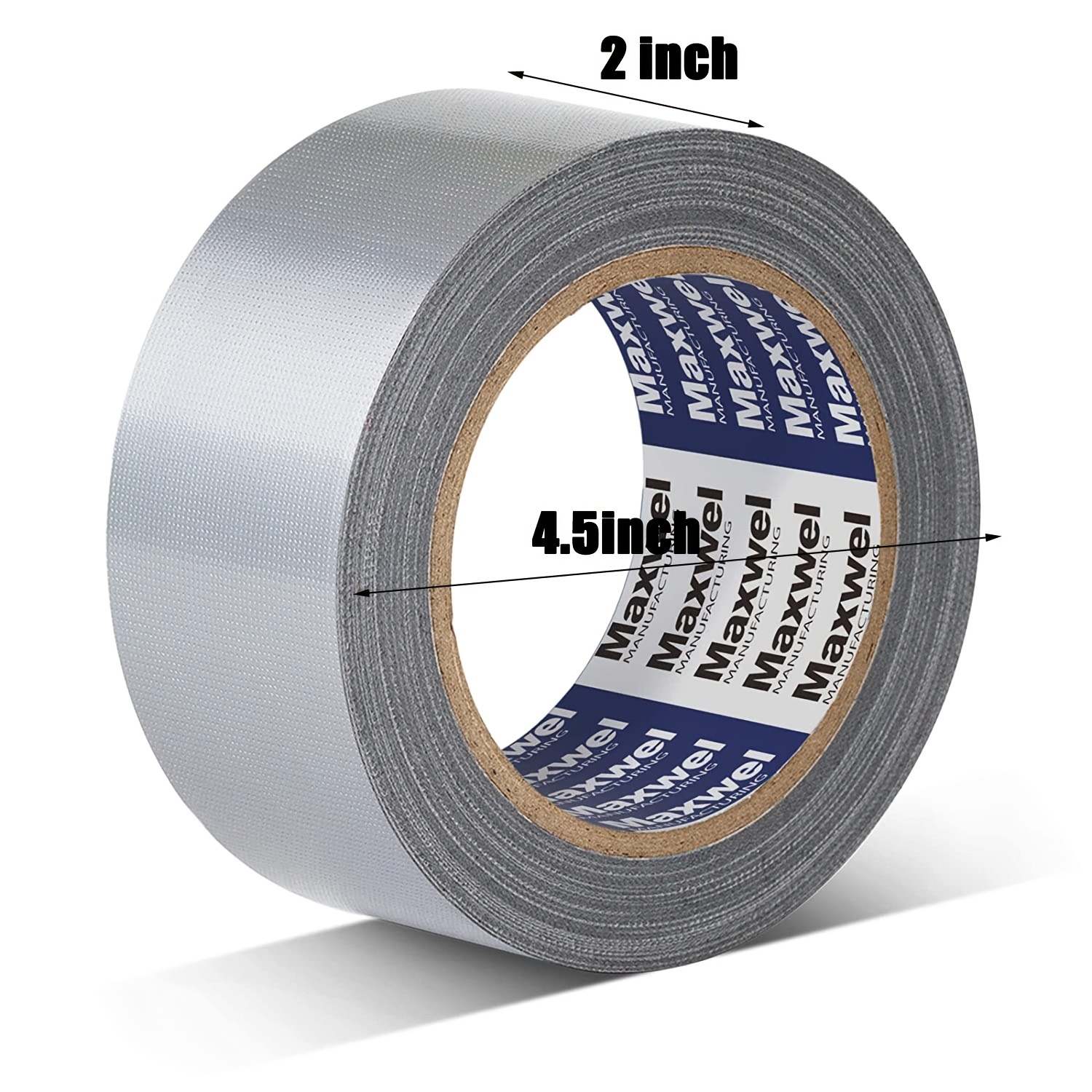 Duct Tape Heavy Duty - 5 Roll Multi Pack - Silver 90 Feet x 2 Inch -  Strong, Flexible, No Residue, All-Weather and Tear by Hand - Bulk Value for  Do-It-Yourself Repairs