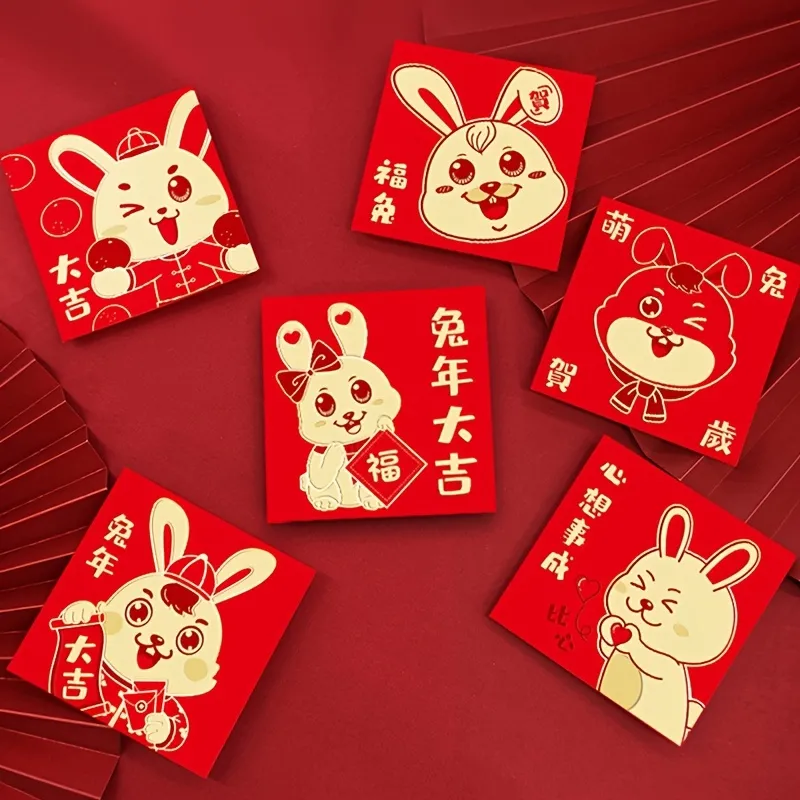 2023 Year Of The Rabbit Red Envelopes, Chinese New Year Red Packet,spring  Festival Money Pouch, Hongbao, Red Gift Envelope - Temu