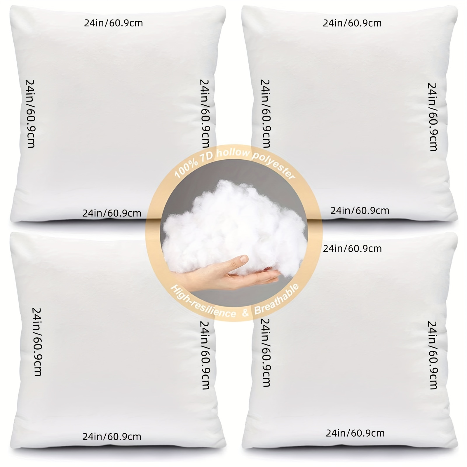 Throw Pillow Inserts, White Polyester Indoor Decorative Pillow