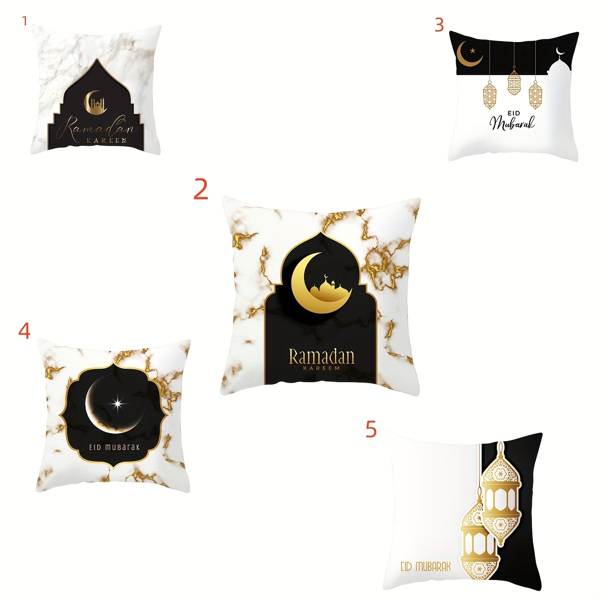 LINGJIONG 4 Pièces Coussin Ramadan, Taie d'oreiller Décorative Étoile Lune  45x45cm Taies d'oreiller Musulmanes Taies d'oreiller Carrées Ramadan,  Canapé Chambre Salon Voiture Coussin : : Cuisine et Maison