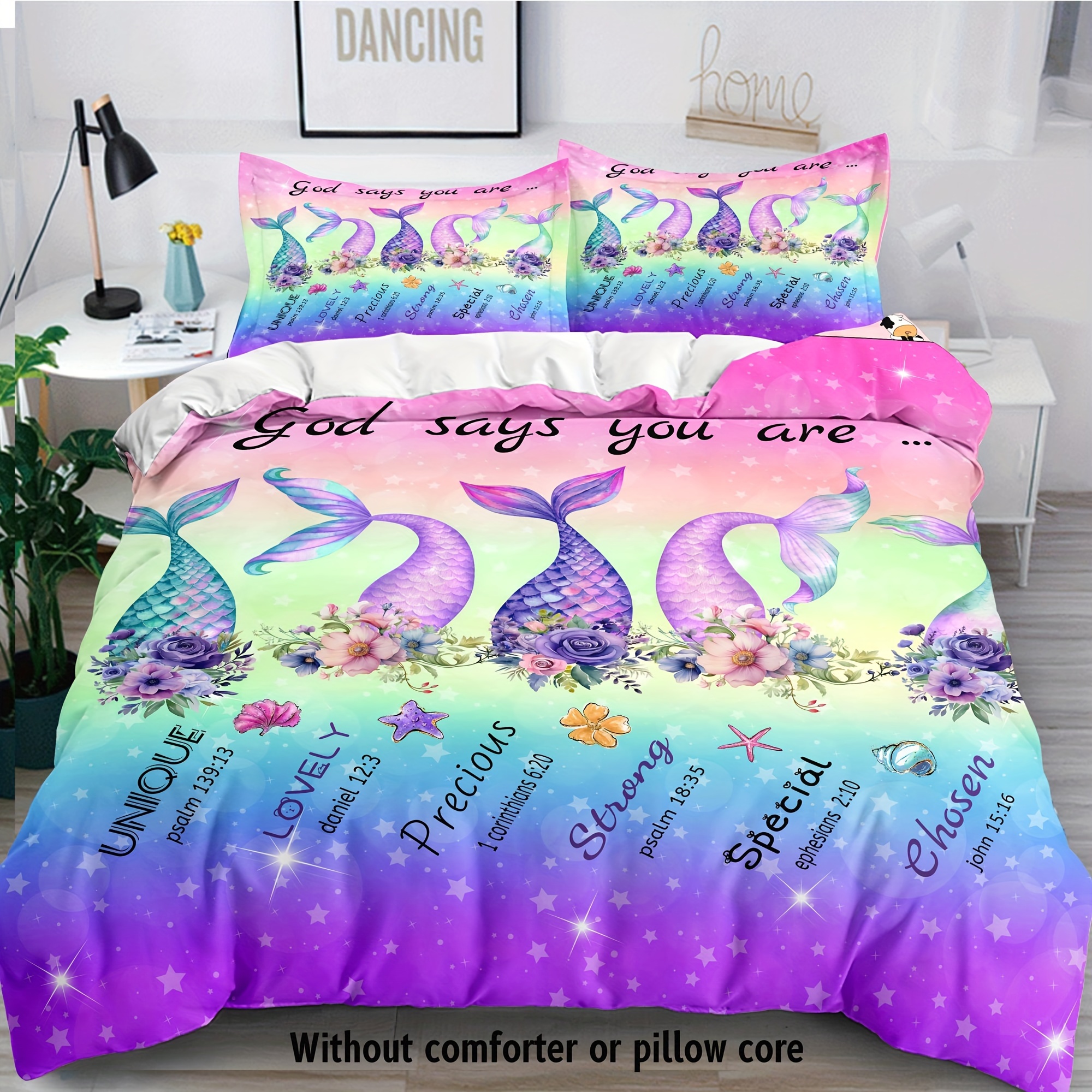 Mermaid comforter clearance set queen