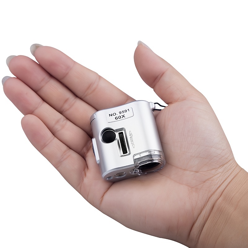 60x Portable Mini Pocket Microscope With 3 Led Uv Lights - Temu