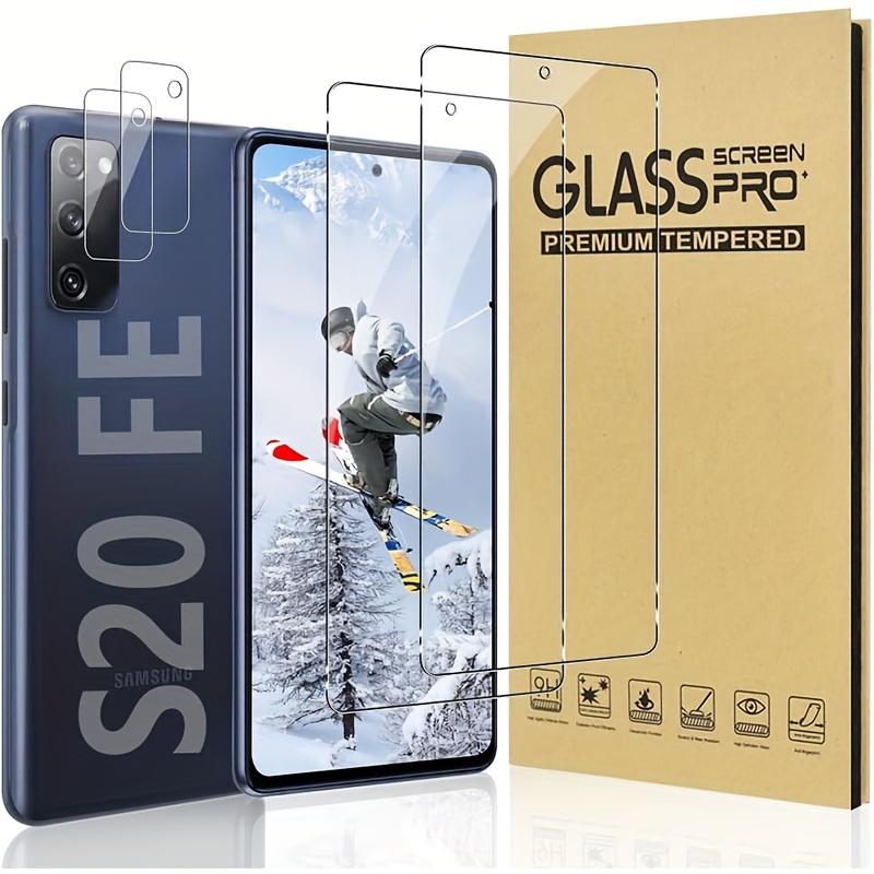  Galaxy S20 FE Screen Protector and Camera Protector, [3 Screen  Protectors+3 Camera Protectors][Support Fingerprint] Tempered Glass Screen  Protector for Samsung Galaxy S20 FE 5G/4G