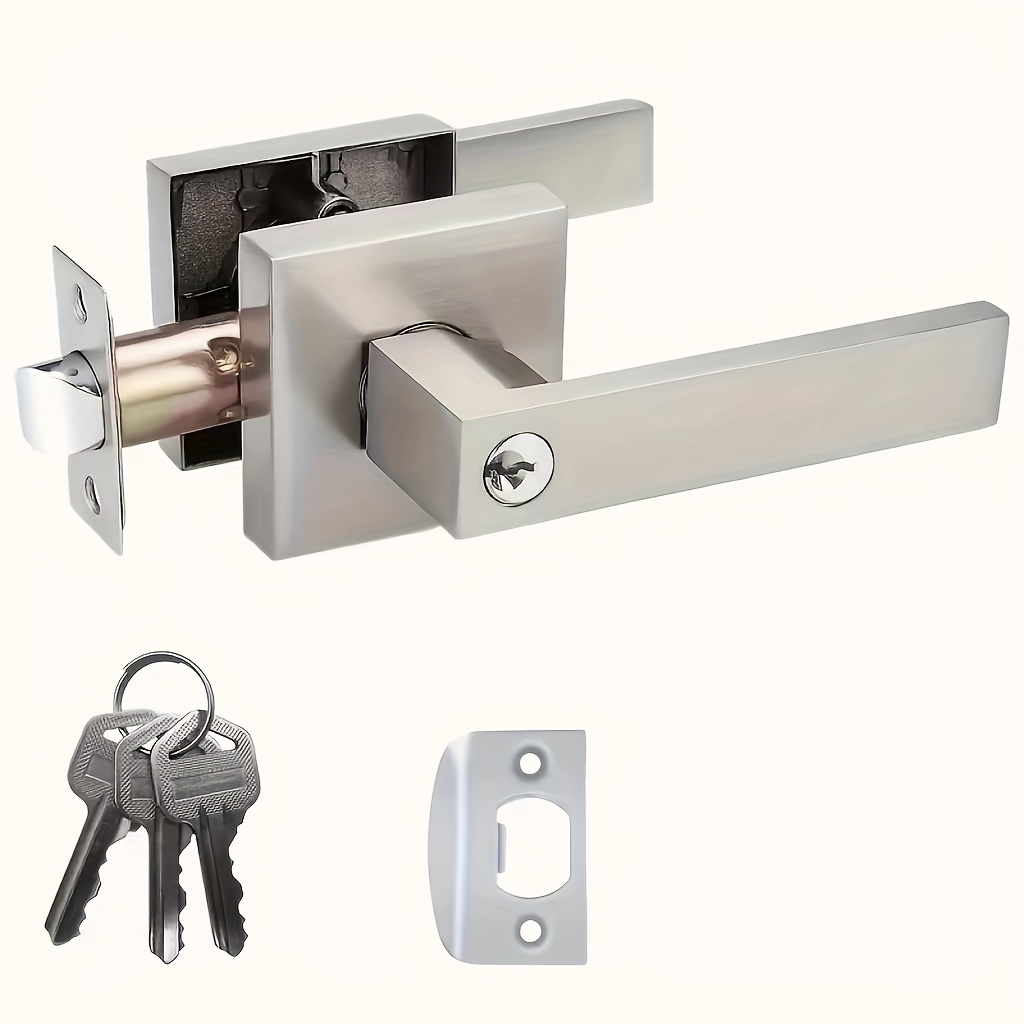 1 Set Stainless Steel Interior Door Handle Brushed Door Lock Set