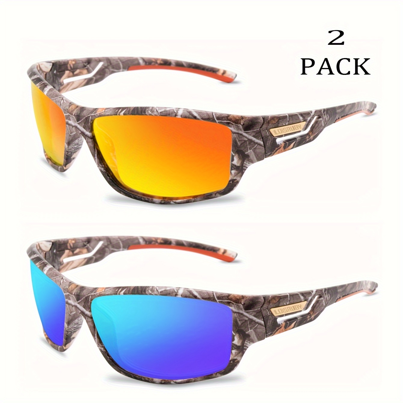 Boler Camouflage Polarized Fishing Glasses Men Women Cycling Hiking Driving Orange