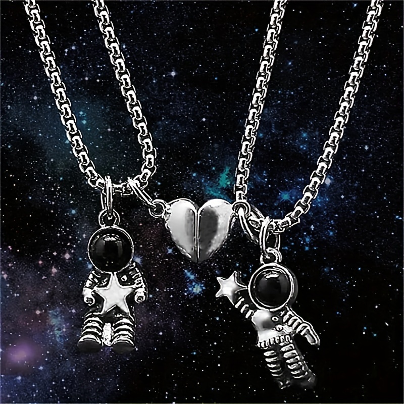 1 Germany Halsketten Herz Paar Anhänger Magnetisches - Temu Paar Astronaut