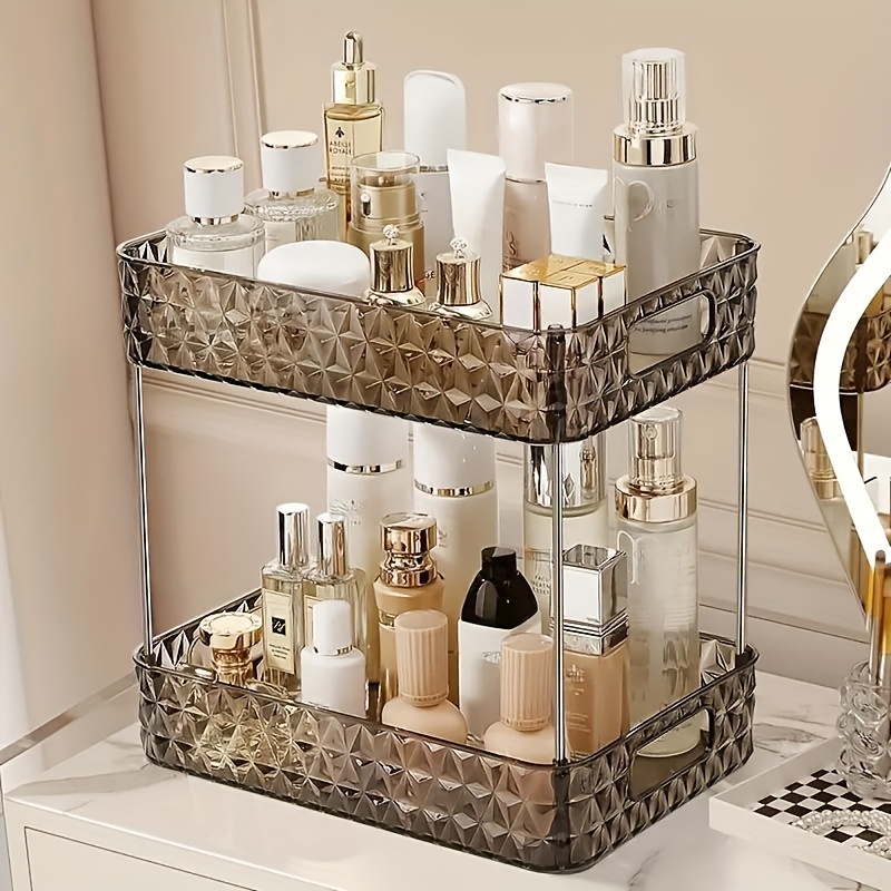 2 3 Layers Cosmetics Shelf Bathroom Transparent Storage Rack - Temu