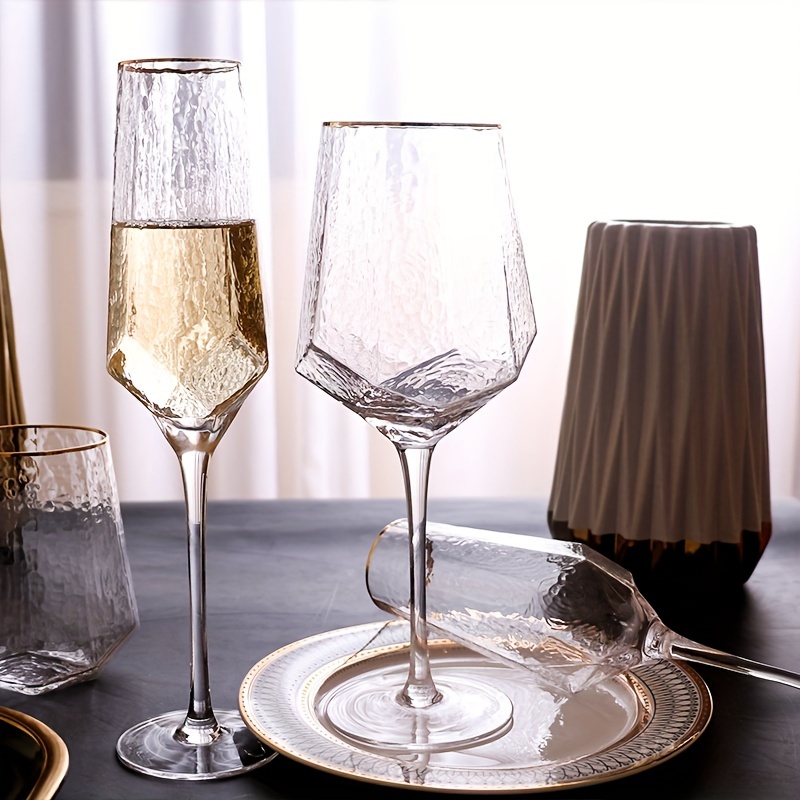 Crystal Wine Glass 150ml 230ml 230ml Designed Carved Wine Cup Champagne Goblets  Durable Dishwasher Safe for