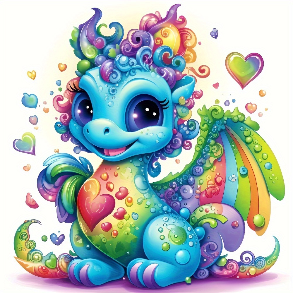 5d Diy Diamond Painting Kits For Adults Colorful Dragon Full - Temu