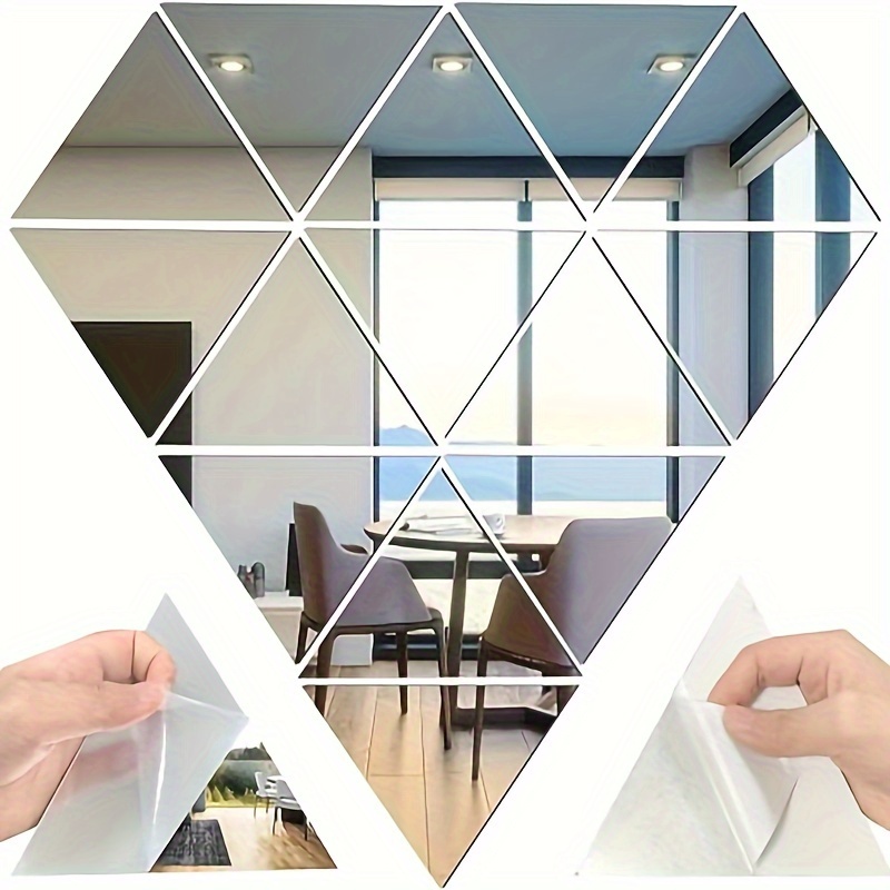 About Triangle Glass Mirror Tiles Mini Glass - Temu