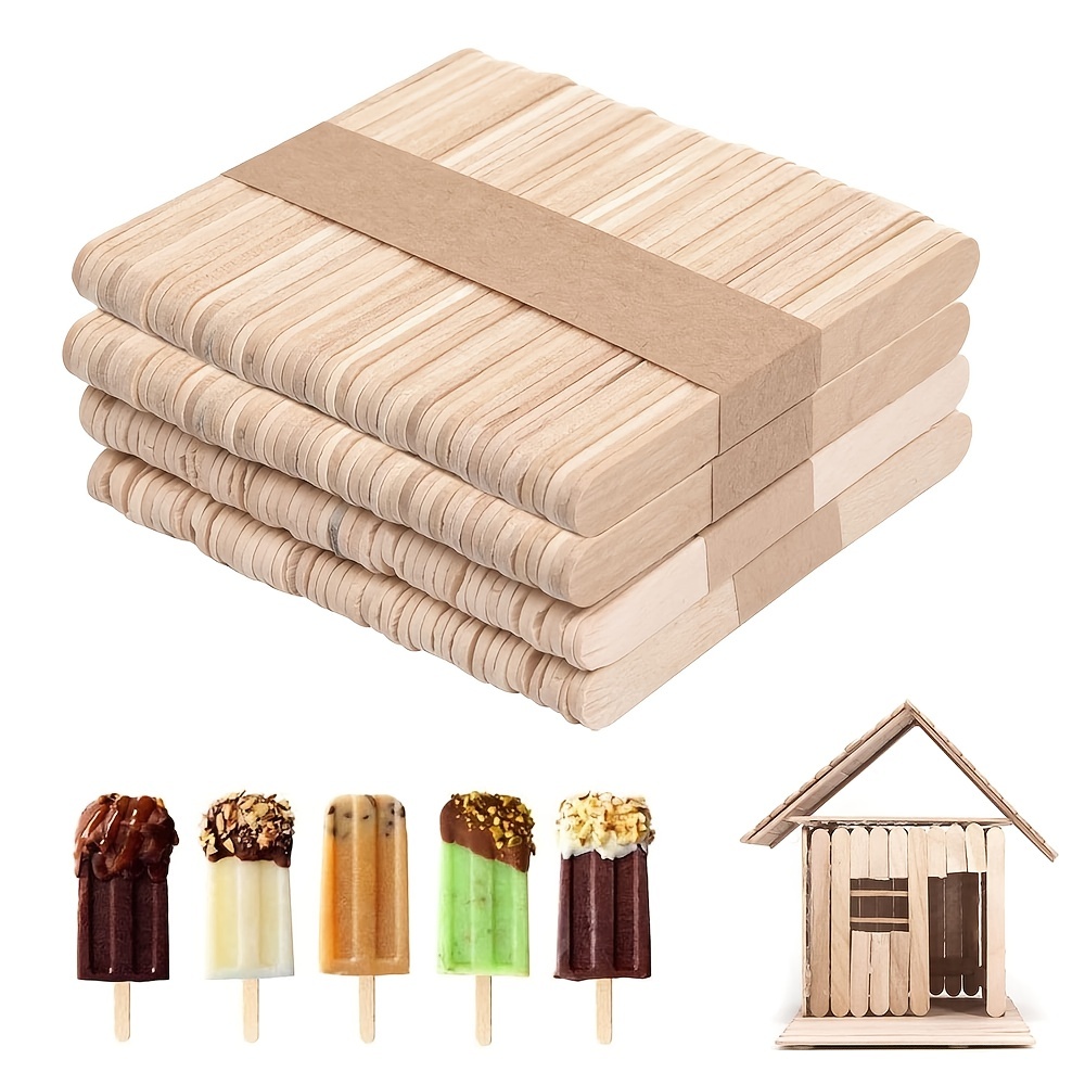 [1000 Count] 4.5 Inch Wooden Multi-Purpose Popsicle Sticks for Crafts,  ICES, Ice Cream, Wax, Waxing, Tongue Depressor Wood Sticks