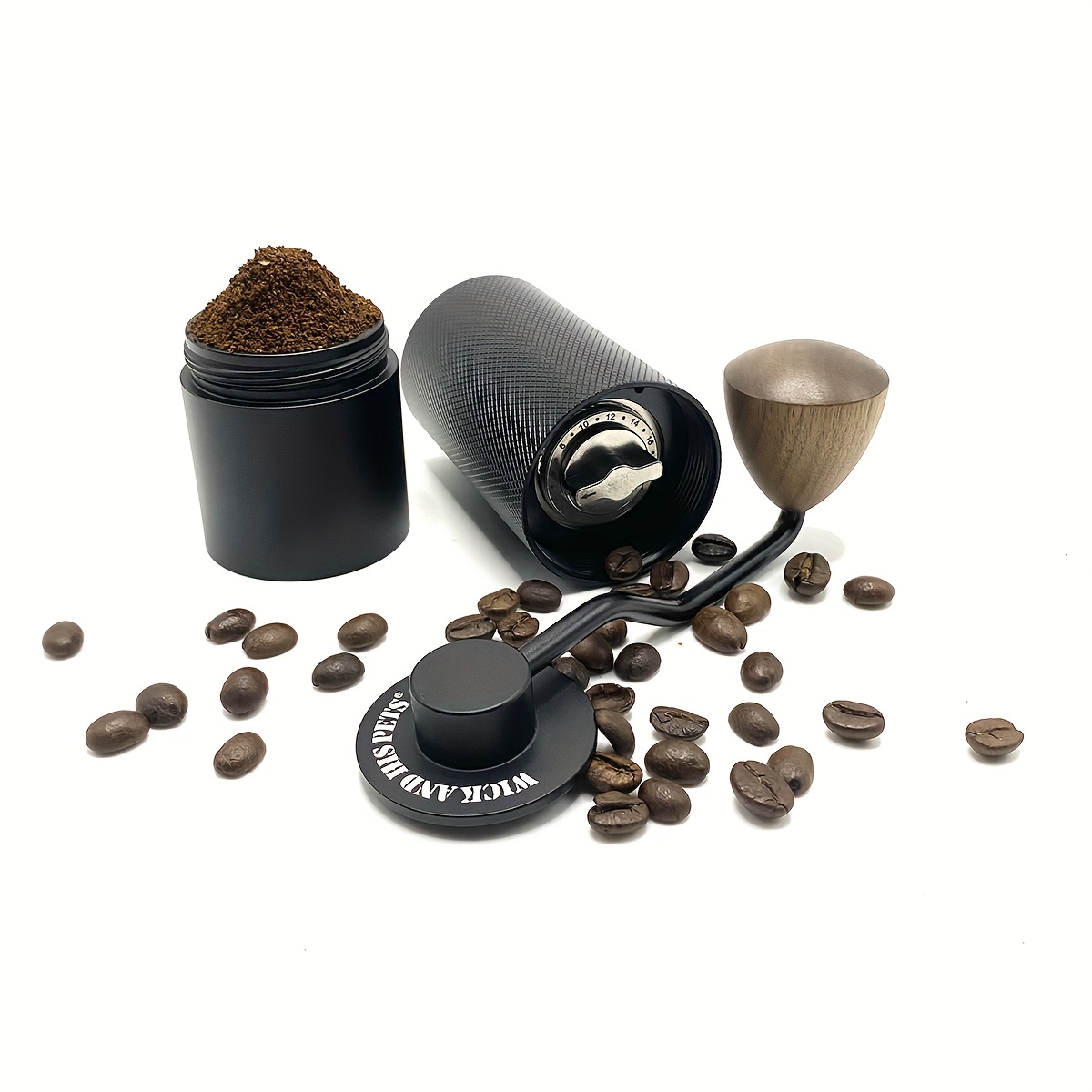 3pcs/set, 11.83oz French Press Manual Coffee Grinder Bonus Brush Elegantly  Boxed Or Gifting Or Personal Use Portable With Classic Wooden Aesthetics An