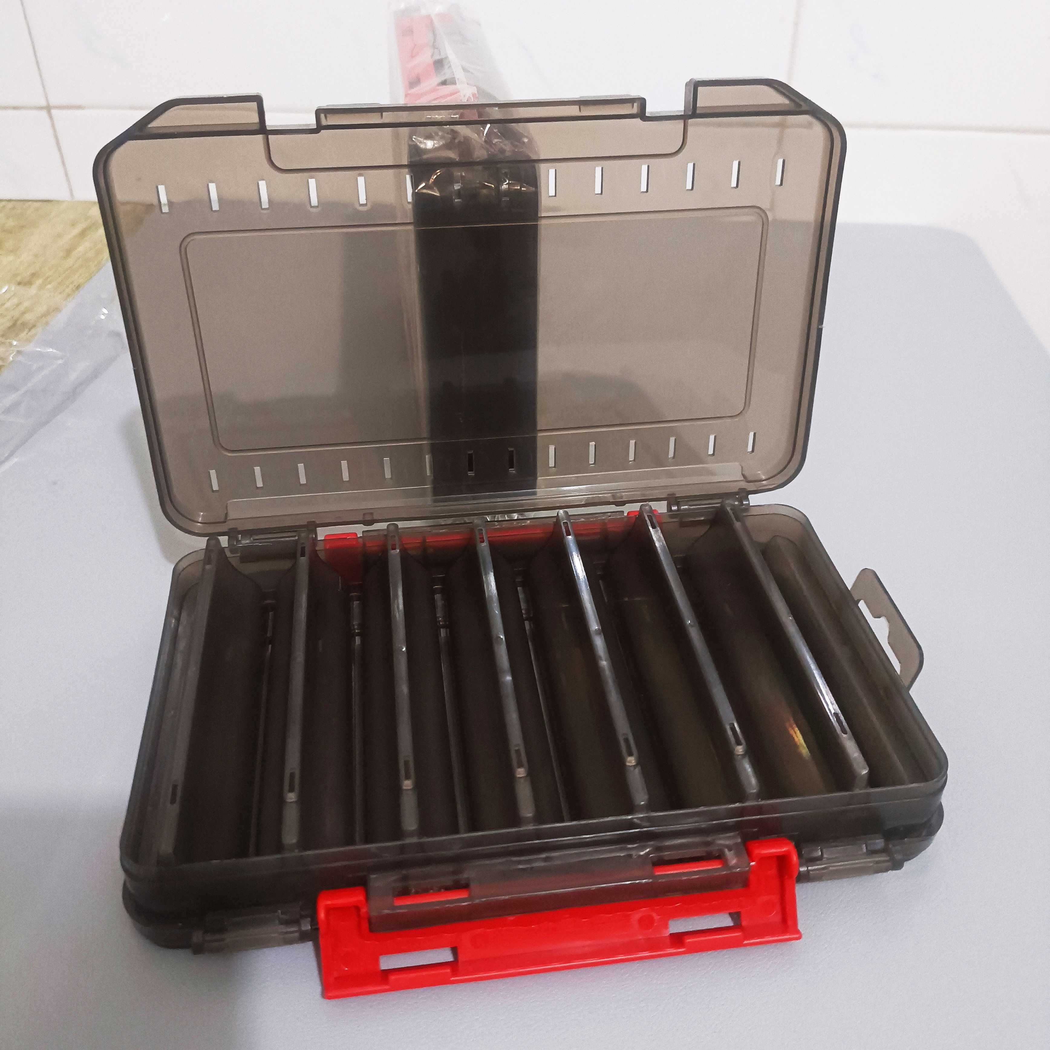 Double sided Fishing Tackle Box 14 Bait Storage Case - Temu