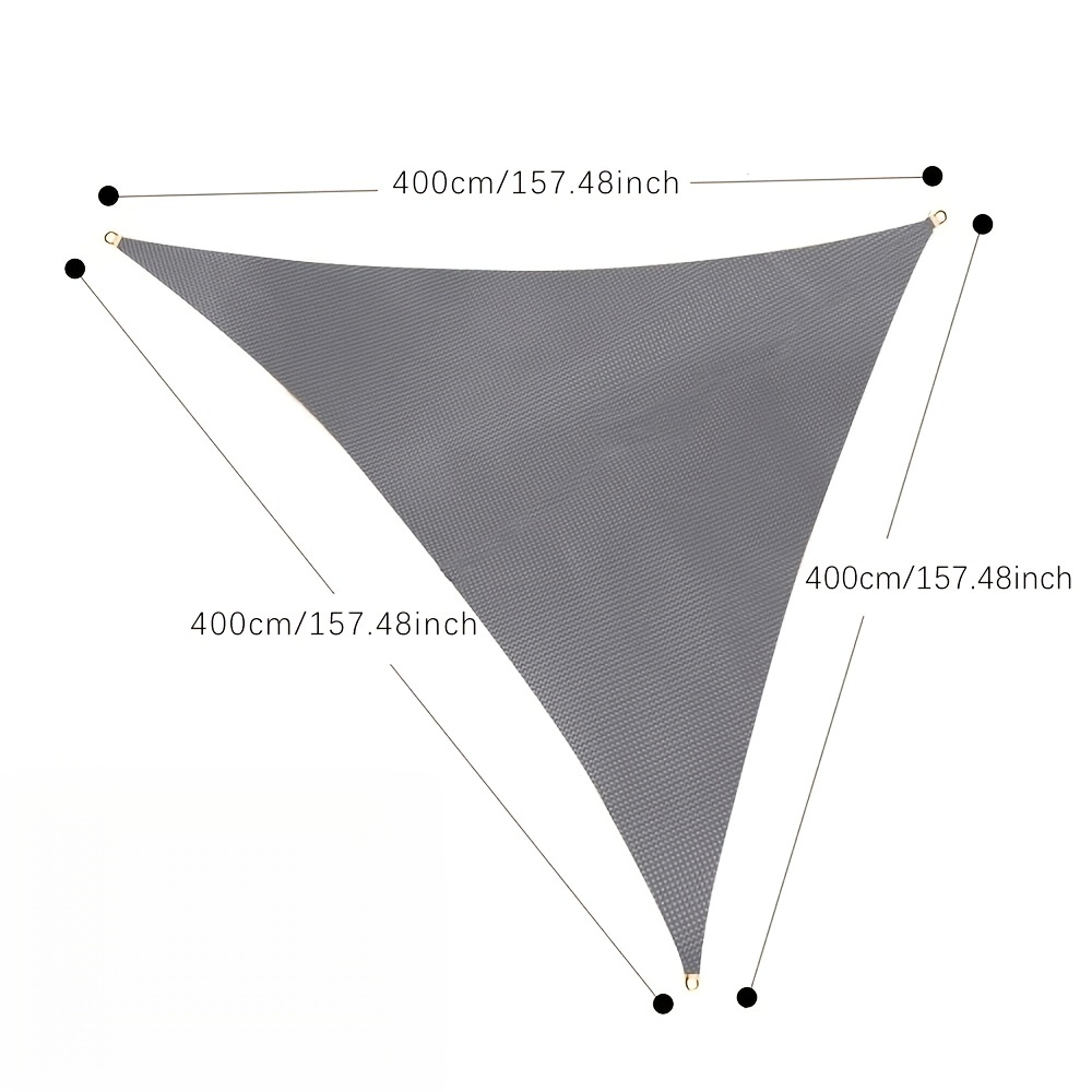 Toldo Vela de Sombra Impermeable Triangular 4x4x5,65m Protección Rayos UV  para Exterior Terraza Patio Jardín-Crema