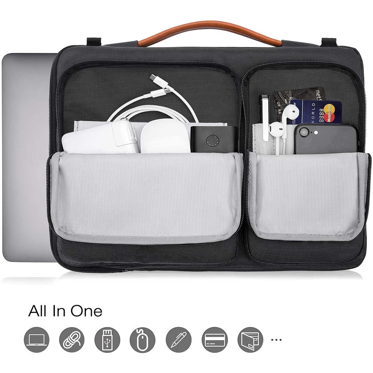 13/14/15.6 Inch Laptop Shoulder Bag,Waterproof 360 Protective Case Fit  13/14/15.6 Inch Laptop With Shoulder Strap And Design Handle