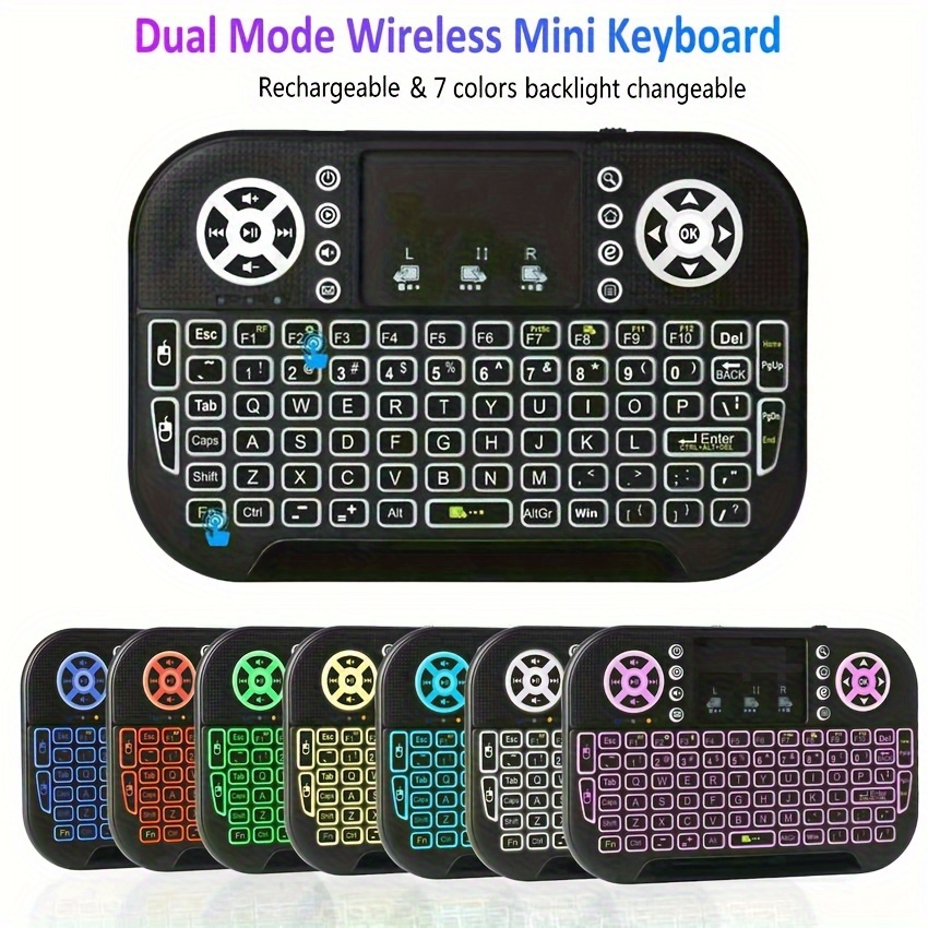 Wireless Mini Keyboard Remote Control Touchpad For Smart TV Android TV Box  PC 2.4GHz With RGB Backlit 