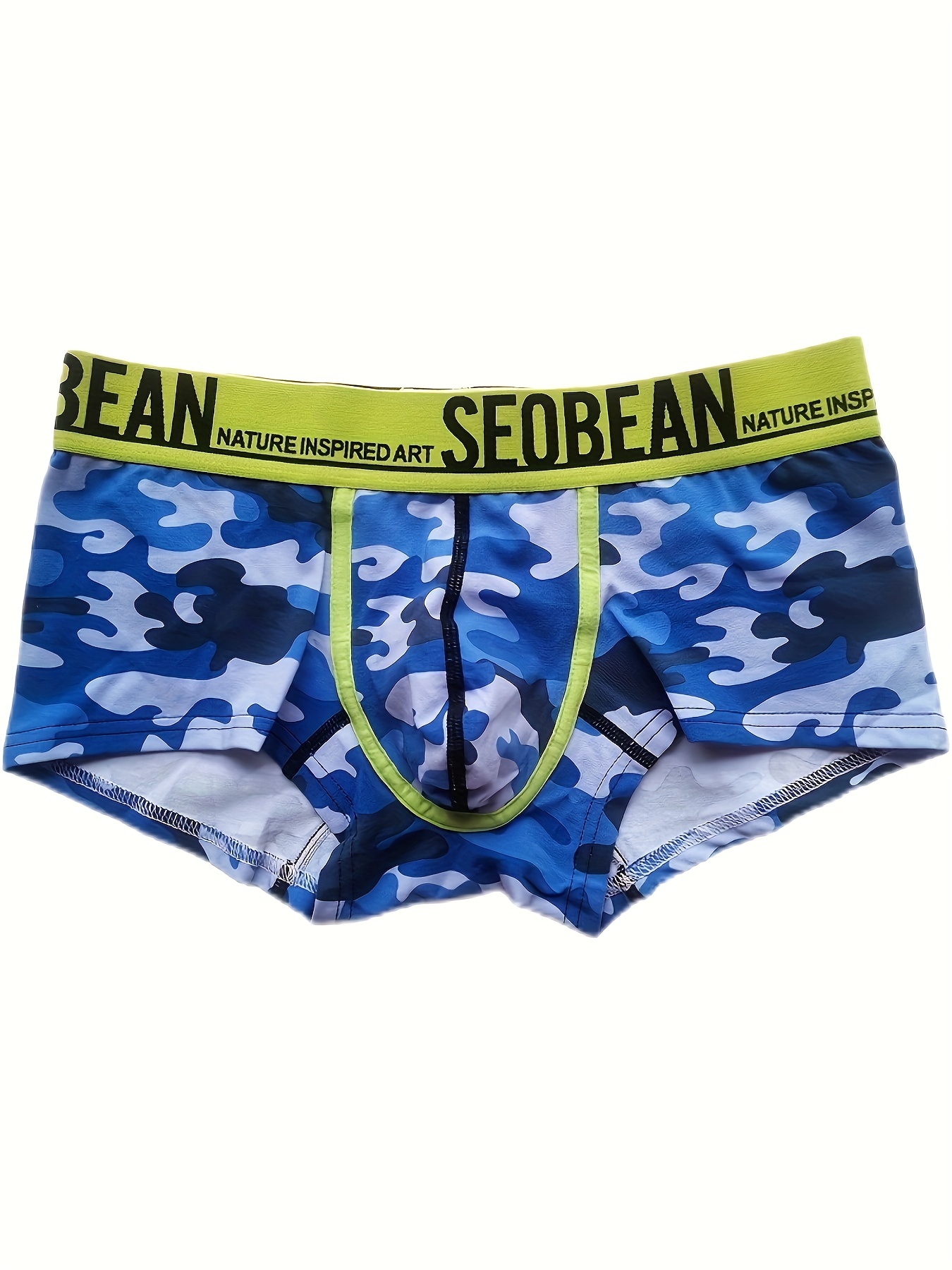Men's Camouflage Print Underwear Slim Fit Low Waist Boxer - Temu