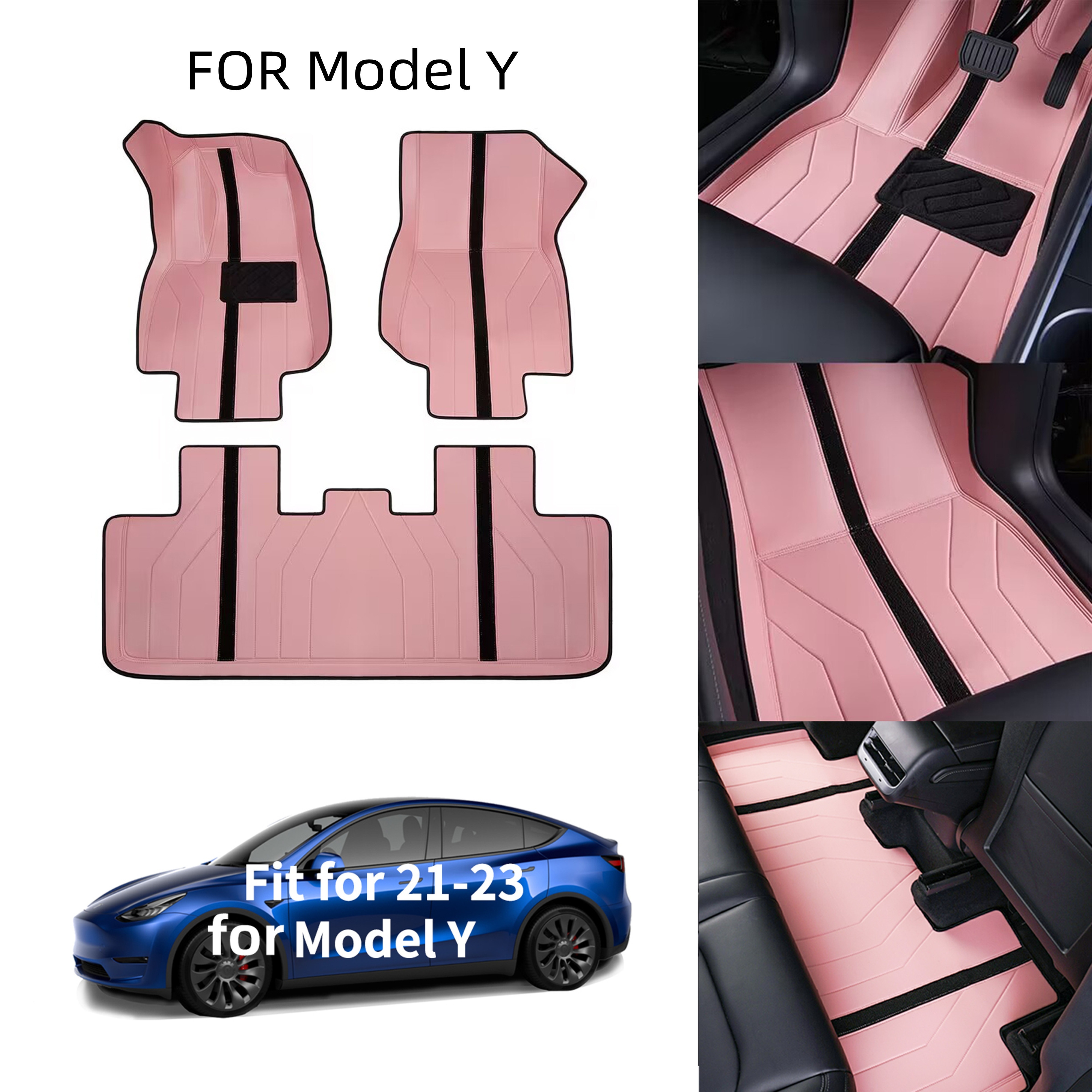 Car Floor Mats Model Y Car Front Rear Seats Floor Mats - Temu