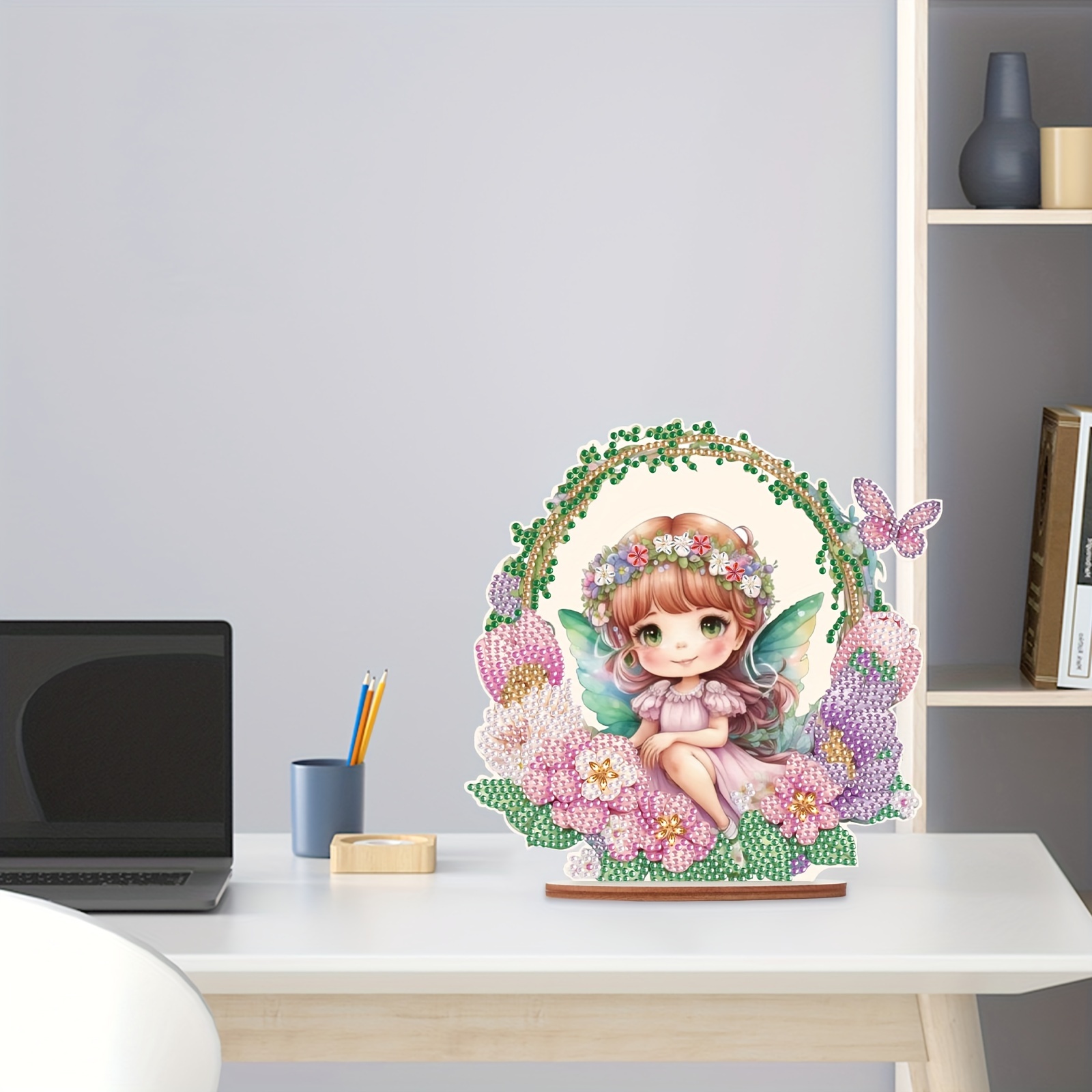 Angel And Christmas Wreath Decorative Table Top Diamond - Temu