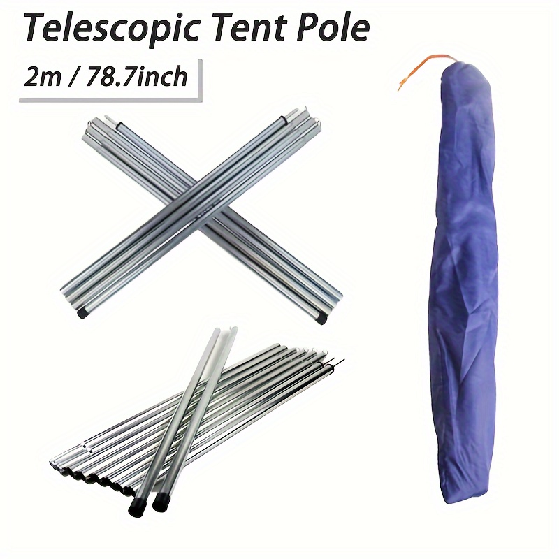 2PCS Telescoping Tent Poles Tarp Poles Adjustable Tent Support Rods  Replacement Rods For Tent Awning Outdoor Camping Accessories